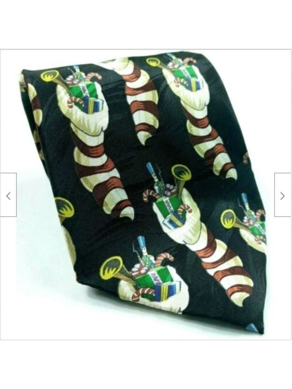 Christmas Candy Cane Toy Soldier Silk Tie
